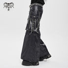 DEVIL FASHION Men's Punk Strappy Big Pockets Chained Pants