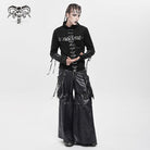 DEVIL FASHION Men's Punk Strappy Big Pockets Chained Pants
