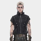 Chaleco de hombre estilo punk con tirantes y cadena sin bordes de DEVIL FASHION
