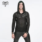 DEVIL FASHION Men's Punk Striped Sheer Hoodies