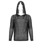 DEVIL FASHION Men's Punk Striped Sheer Hoodies