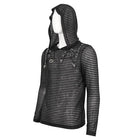 DEVIL FASHION Men's Punk Striped Sheer Hoodies