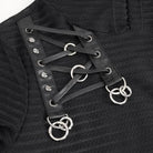 DEVIL FASHION Men's Punk Striped Sheer Hoodies