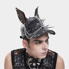DEVIL FASHION Men's Punk Studded Chained Distressed Hat