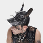 DEVIL FASHION Men's Punk Studded Chained Distressed Hat
