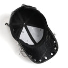 DEVIL FASHION Men's Punk Studded Chained Distressed Hat