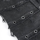 DEVIL FASHION Men's Punk Studded Distressed Unedged Vest