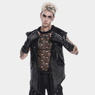 DEVIL FASHION Men's Punk Studded Fingerless Gloves
