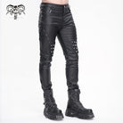 DEVIL FASHION Men's Punk Studded Lace-up Pants
