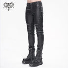 DEVIL FASHION Men's Punk Studded Lace-up Pants