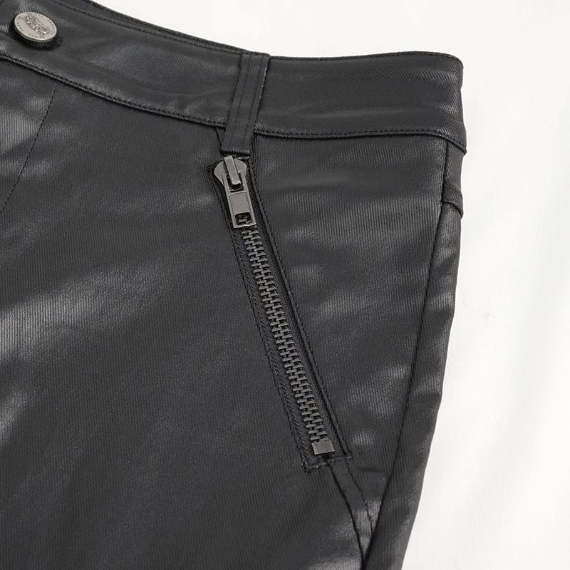 DEVIL FASHION Men's Punk Studded Lace-up Pants