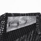 DEVIL FASHION Men's Punk Studded Mesh Splice Short Sleeved Top