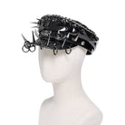 DEVIL FASHION Men's Punk Studded Rings Chained Hat