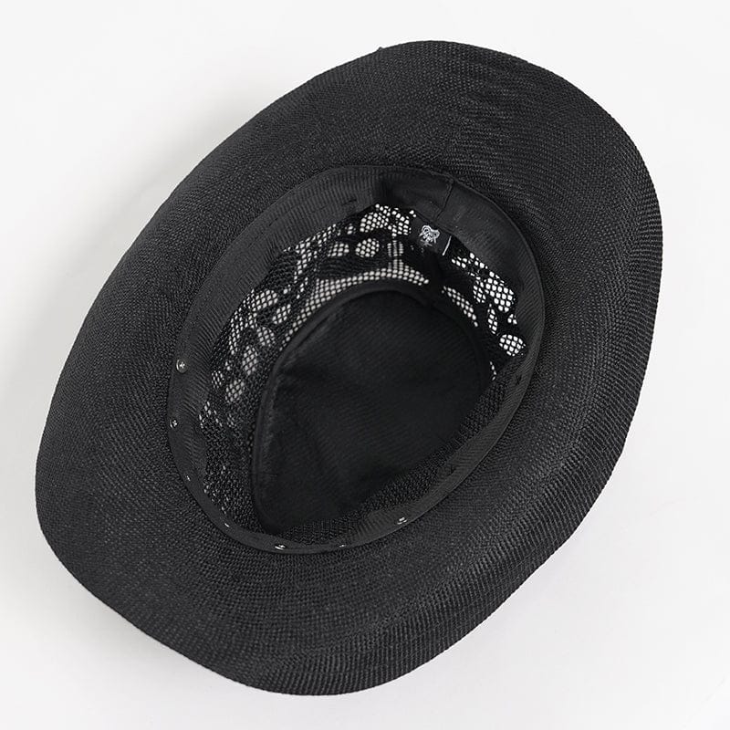 DEVIL FASHION Men's Punk Studded Skull Hat