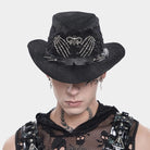 DEVIL FASHION Men's Punk Studded Skull Hat