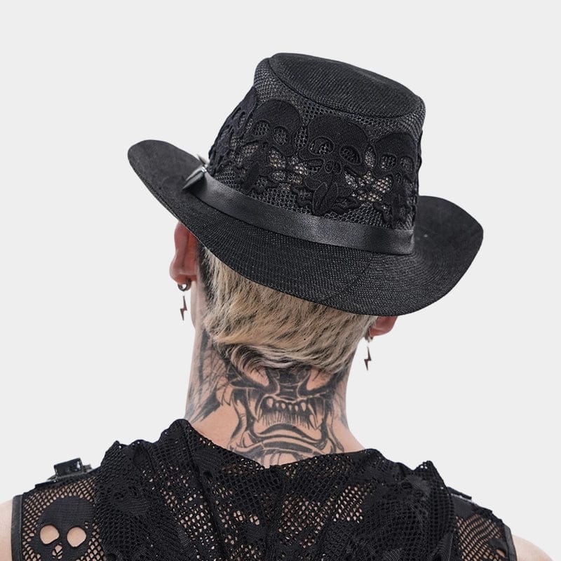 DEVIL FASHION Men's Punk Studded Skull Hat