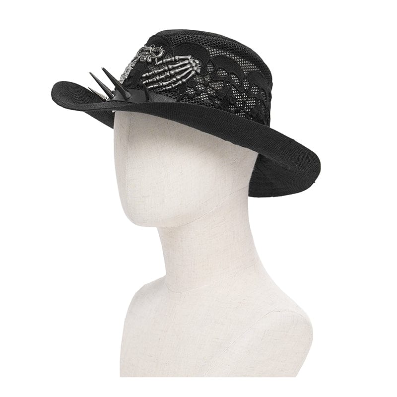 DEVIL FASHION Men's Punk Studded Skull Hat