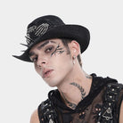 DEVIL FASHION Men's Punk Studded Skull Hat