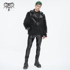 DEVIL FASHION Herren Punk Umlegekragen Kunstpelzjacke