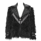 DEVIL FASHION Herren Punk Umlegekragen Kunstpelzjacke