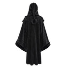 DEVIL FASHION Women Gothic Faux Fur Trim Witch Hooded Long Coat