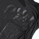 Camiseta gótica asimétrica para mujer DEVIL FASHION con diseño de esqueleto