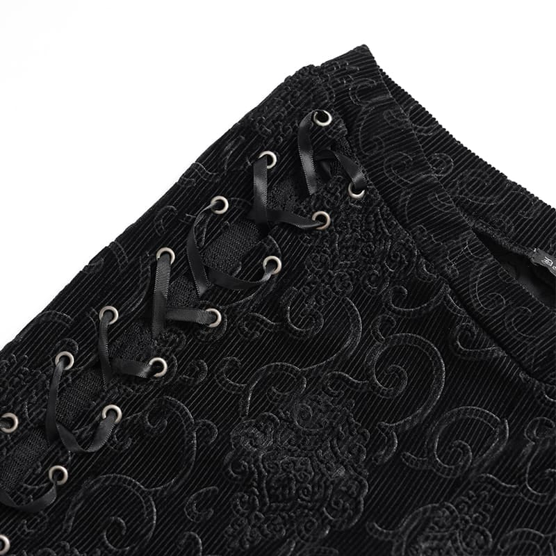 Pantalones góticos de encaje con volantes para mujer DEVIL FASHION