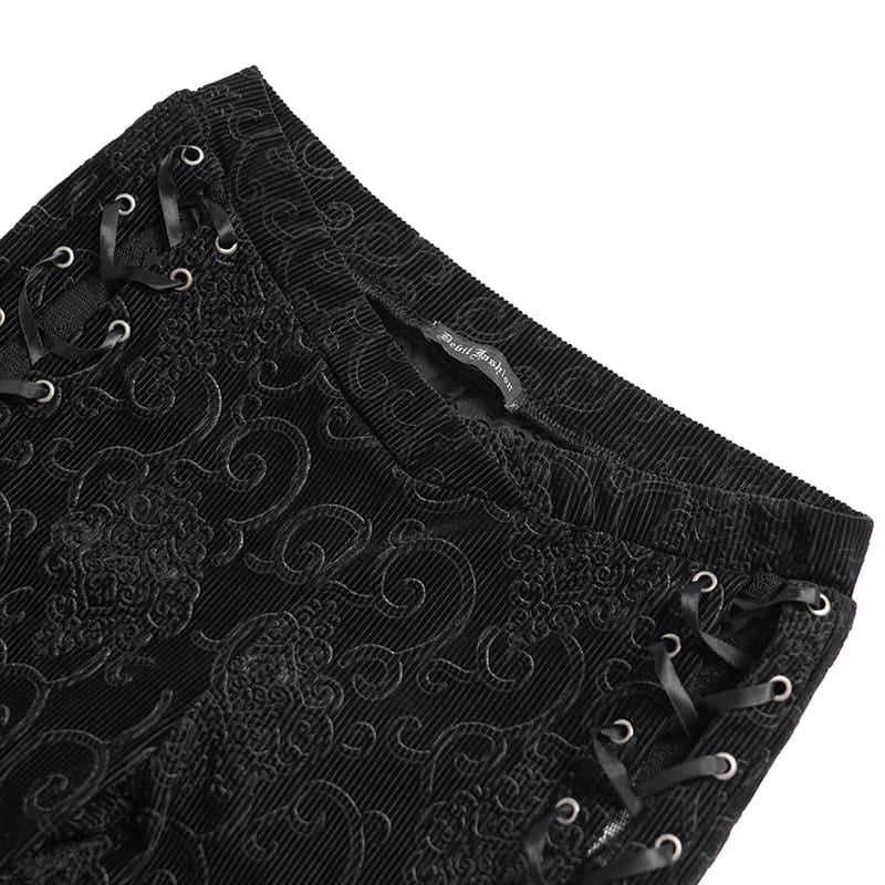 Pantalones góticos de encaje con volantes para mujer DEVIL FASHION