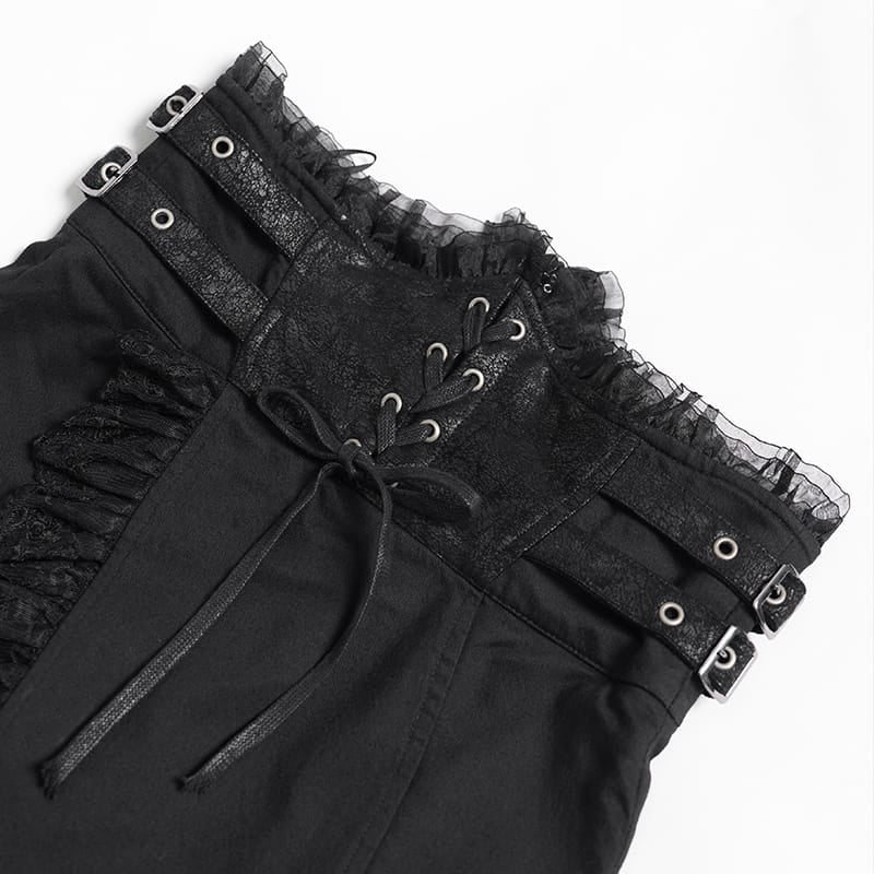 DEVIL FASHION Women's Goth Tulip Asymmetrical Skirt