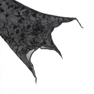 DEVIL FASHION Women's Gothic Asymmetric Floral Cobweb Mesh Top