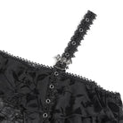 DEVIL FASHION Women's Gothic Asymmetric Floral Cobweb Mesh Top