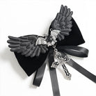 DEVIL FASHION Women's Gothic Bat Cross Bowknot Hairpin Neckwear