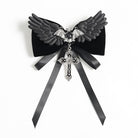 DEVIL FASHION Women's Gothic Bat Cross Bowknot Hairpin Neckwear