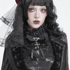 DEVIL FASHION Women's Gothic Bat Cross Bowknot Hairpin Neckwear