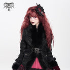 DEVIL FASHION Women's Gothic Bat Rose Cross Hair Clip Badge Holder