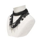 DEVIL FASHION Women's Gothic Beaded Rivets Layered Choker