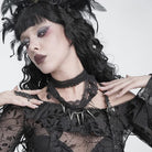 DEVIL FASHION Women's Gothic Beaded Rivets Layered Choker