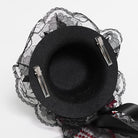 DEVIL FASHION Women's Gothic Beaded Rose Tulle Veil Mini Top Hat