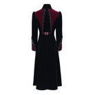 DEVIL FASHION Women's Gothic Beaded Trim Buckle Strap Zip Jacket Black