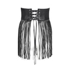 DEVIL FASHION Women's Gothic Buckle Strap Tassels Lace-up Underbust Corset