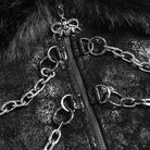 DEVIL FASHION Women's Gothic Chain-Detailed Textured Hooded Cloak