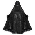 DEVIL FASHION Women's Gothic Chain-Detailed Textured Hooded Cloak