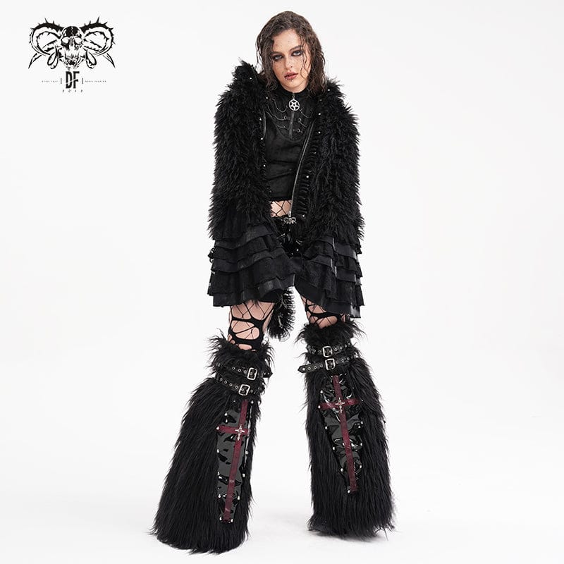 DEVIL FASHION Women's Gothic Chain Lace Jacket with Hood