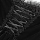 DEVIL FASHION Women's Gothic Chain Ruffled Lace Short Slip Dress