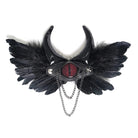 DEVIL FASHION Women's Gothic Chained Evil Eye Wing Hairpin Brooch
