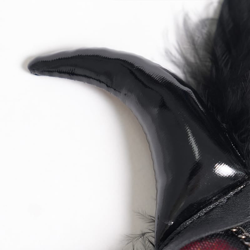 DEVIL FASHION Women's Gothic Chained Evil Eye Wing Hairpin Brooch
