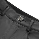 DEVIL FASHION Women's Gothic Chained Lace Splice Faux Leather Pants