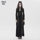 DEVIL FASHION Women's Gothic Chained Plunging Split Maxi Dress