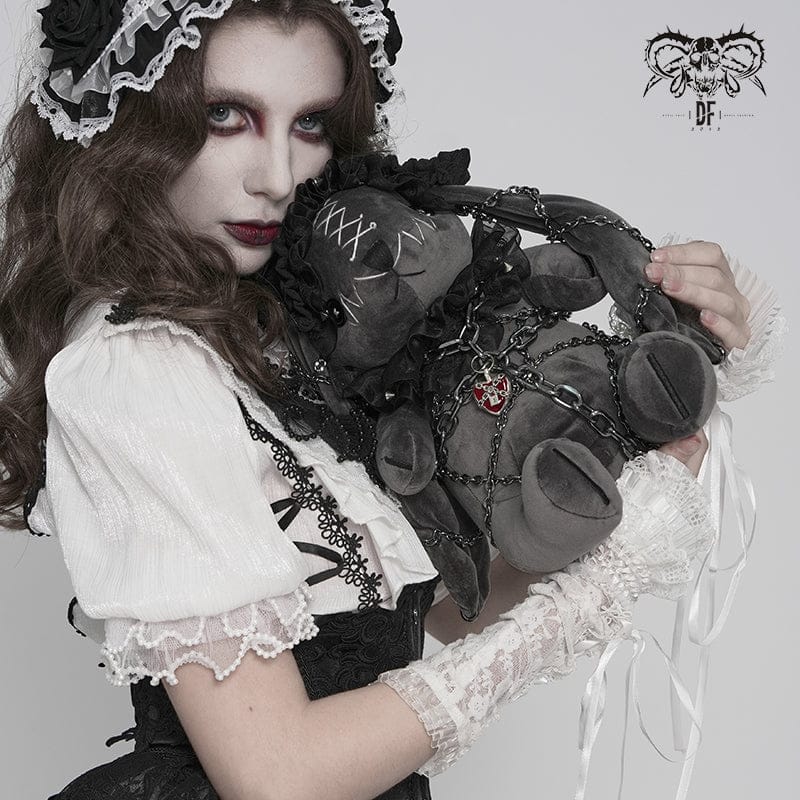 DEVIL FASHION Women's Gothic Chained Rabbit Doll