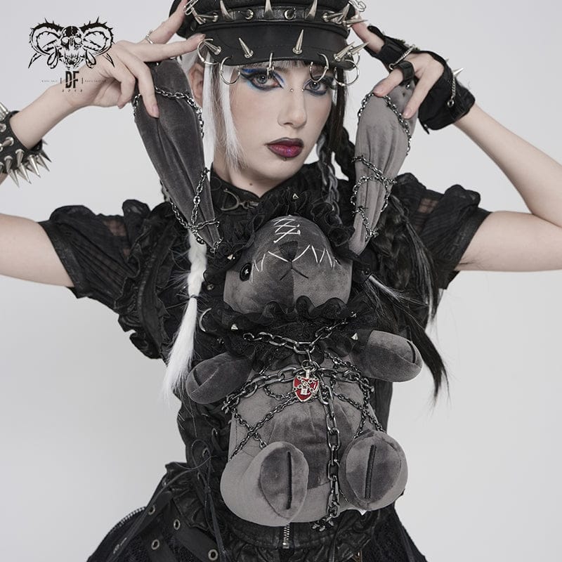 DEVIL FASHION Women's Gothic Chained Rabbit Doll